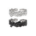 wholesale S925 Sterling Silver 757 Original Niche Design Cold Minimalist Irregular Textured Open Ring for Women-0-4