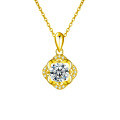 S925 Silver Four-Leaf Clover Necklace with Moissanite Pendant-0-5