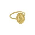 wholesale S925 Sterling Silver Gold-Plated Virgin Mary Pendant Ring Adjustable Index Finger Ring for Women-0-4