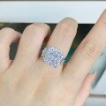 wholesale 925 Sterling Silver Ice Flower Ring for Women, 10X12 Large Carat Full Diamond Ring, Simple and Fashionable Colored Gemstone Ring, Wholesale from Manufacturer-0-2