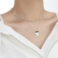 wholesale S925 sterling silver irregular texture necklace for women with color plating, a trendy and unique small-batch new silver jewelry design-0-5