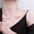 Sterling Silver Moissanite Necklace, Timeless Love, Women's Luxury Viral Valentine's Day Gift-0-2