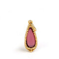 wholesale S925 Gold-Plated Silver Japanese Light Jewelry, Natural Teardrop Garnet, January Birthstone, Energy Stone Pendant-0-3