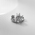 wholesale S925 Sterling Silver Ferris Wheel Castle Open Ring Vintage Silver Unique Creative Fashion Jewelry for Women J9113-0-2