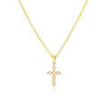 wholesale Metal: Classic diamond-studded cross collarbone necklace, hot-selling on INS, trendy in Korea's Dongdaemun-0-5
