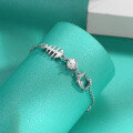 wholesale S925 Cross-Border Wholesale Moissanite Cat and Fish Bracelet, Personalized Fashion Accessory, Minimalist Versatile Bracelet for Women-0-2