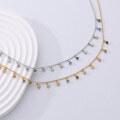 wholesale 925 Silver Far Fan Colored Zircon Necklace For Women, Small Batch Design,, Ins Retro Fringe Collarbone Chain-0-1