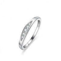 925 Silver Moissanite Ring Women's Cross-Border Luxury Inlaid Star Row Ring-(Set with moissanite)  Size 19
