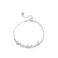 wholesale S925 Sterling Silver Minimalist, Stylish, and Luxurious Moissanite Bracelet for Women, Niche Design Cute Hand Jewelry Wholesale-1.5 carat moissanite necklace