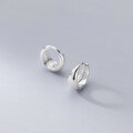 wholesale S925 Sterling Silver Geometric Circle Earrings, Korean Version Simple and Elegant Smooth Surface Earrings, Versatile Ear Accessories G8703-0-4