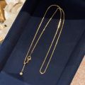 wholesale S925 sterling silver gold-plated adjustable slide chain necklace for women, universal for pendants-0-3