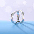 wholesale S925 Sterling Silver Valentine's Day Gift Heart-shaped Adjustable Open Ring for Women Couple Matching Jewelry-0-1