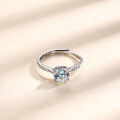 wholesale Sterling Silver, 1-carat D-color Moissanite Ring, Small Design Four-prong Setting, Fashionable and Light Luxury-0-2