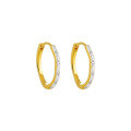 wholesale S925 sterling silver geometric circular two-tone ear clips for women with textured feel,ins-0-6