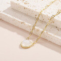 wholesale S925 Sterling Silver ins Style Natural Cream Blue Moonstone Necklace Gemstone Expanded Hole Long Link Chain Drop Shipping-0-2