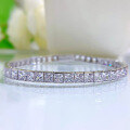 wholesale S925 Silver Princess-Cut Green Diamond Luxuriously Set Vintage Elegant High-End Feel Bracelet for Women, New Collection by Mu Jing Jewelry-0-3