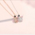 wholesale S925 Sterling Silver Maker's Ferris Wheel Rotating Projection Diamond-Inlaid Necklace 100 Languages I Love You Fashion Light Luxury Jewelry-0-2