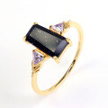 wholesale S925 Gold-Plated Silver with Amethyst and Amethyst Quartz Ring, Winter Night Sky Series-0-5