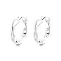 wholesale S925 Sterling Silver European and American Cross-Border Minimalist Ins Wave Pattern Versatile Earrings-0-4