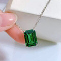 wholesale S925 Silver Pendant Necklace for Women by Zhuozhifan Jewelry, 10*14 Green Zircon Inlaid Fashion Anniversary Commemoration Engagement-0-1