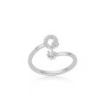 wholesale S925 Sterling Silver 26 Letter Ring, Fashionable Minimalist Everyday Versatile Open-Ended Adjustable One-Size Ring-0-21