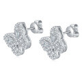 925 Sterling Silver Custom Butterfly Camellia Earrings, Trendy and Unique-0-2