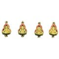 wholesale Metal: S925 Silver Gold Plated Enamel Eight Great Guardian Deities Double Ear Spacer Bead Earring Pendant Zodiac Birth Buddha Twelve Chinese Zodiac Charms-0-4