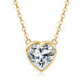 S925 Sterling Silver 2ct Moissanite Sweet Heart Necklace-0-3