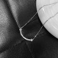 wholesale Sterling Silver, Maker S999 Ice Chip Smile Pendant Necklace for Women, Small and Minimalist Design, Versatile, Super Sparkly, Light Luxury Collarbone Chain-0-2