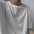 wholesale 925 Silver Korean Ins Minimalist Style 3D Cross Star Lightning Necklace Men High-End Hip Hop Collarbone Chain-0-2