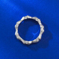 wholesale S925 Silver Bamboo Ring, Handcrafted with a Pulled-Filament Texture, Symbolizing Peace and Safety, Offering a Premium and Versatile Everyday Look-0-2