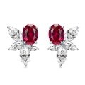 wholesale S925 Silver New High Carbon Diamond Stud Earrings 6*8 Simulated Pigeon Blood Red Earrings for Women,ins。-0-5
