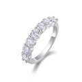 925 Sterling Silver 7-Stone Princess Ring with Moissanite for Cross-Border Wholesale-0-3