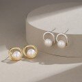 wholesale 925 Sterling Silver Women's Earrings, Minimalist and Niche High-End Sense Freshwater Pearl Earrings for Mother's Day, Mother's Style Earrings-0-17