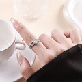 S925 Sterling Silver 30ct Moissanite Interwoven Proposal Ring-0-1