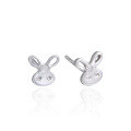 wholesale S925 Silver Korean Fashion Minimalist Student Earrings, Internet Celebrity Same Style, Creative and Cute Bunny Ear Studs Wholesale-0-4