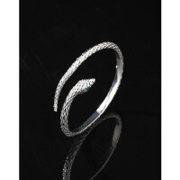 wholesale 999 Sterling Silver Snake Bracelet for Women, Fashionable and Unique Open Snake-shaped Solid Silver Bangle, Small and Exquisite High-end Jewelry-999 Pure Silver Snake Bracelet Approximately 22.7g Pure Silver
