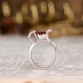 wholesale 18k Gold Plated S925 Silver Laboratory-Created Ruby 7x9mm Oval High-End Jewelry Closed Back Ring-0-2