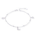 wholesale S925 Sterling Silver Korean and Japanese Minimalist Celestial Star and Moon Ankle Chain with Design Appeal Cross-Border New Accessory Gift-0-4