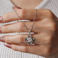 Sterling Silver Pendant with 1-Carat Moissanite Four-Leaf Clover Necklace Wholesale-0-2