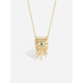 wholesale S925 Sterling Silver Women's Evil Eye Tassel Necklace-0-5