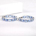 wholesale 925 Sterling Silver European and American Style Cross-Border Light Luxury Hoop Earrings with Turquoise, Crystal, and Zirconia-0-2