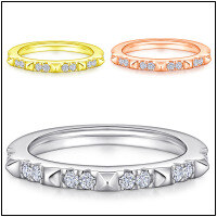 wholesale 925 Sterling Silver Cross-border eBay Jewelry Simple Rose Gold Zirconia Ring Non-fading Simulation Women's Diamond Ring Wholesale-Gold>US size 8#