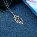 wholesale S925 silver gold-plated hollow tulip floral pendant, fashionable and elegant lace necklace-0-2