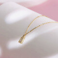 wholesale 10K Gold Geometric Rectangle Simple Women's Topaz Collarbone Chain Japanese-style Light Jewelry-0-3
