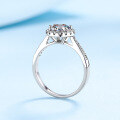 wholesale S925 Silver Plated with Pt950 Platinum Women's Round Shank Moissanite Diamond Ring Setting Drop Shipping-0-1