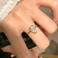 wholesale 925 Sterling Silver Jewelry New Everyday Light Luxury Small Teardrop 6*9mm White Diamond Ring for Women Fashion Versatile Style-0-0