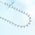 wholesale PT950 gold-plated 925 sterling silver full-set moissanite starry bead chain women's necklace, high-end luxury collarbone chain-0-1