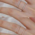 wholesale Rose gold red deer rowring women's sterling silver full circle diamond row ring zirconia full sky star stackable ring rose gold finger ring tail ring-0-3