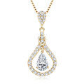S925 Sterling Silver D-Color Moissanite Rotating Pendant Necklace-0-8